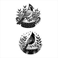 Cardinal In Tree Vectors. vector
