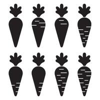 Premium Set of Black and White Carrot Icons vector