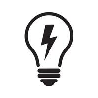Black Line Drawing of an Idea Light Bulb icon. vector