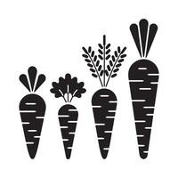 Set of Black and White Carrot Icons design vector