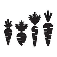 Set of Black Carrot Icons vector