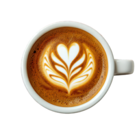 Coffee Cup Heart Design Foam Art Drink png