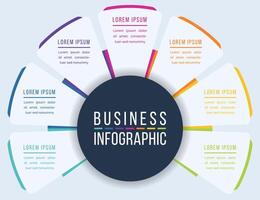 7 Steps business infographic design vector