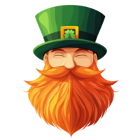 Minimalist Leprechaun Beard with Clean Lines and Playful Expression png