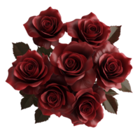Romantic Red Roses on Transparent Background png