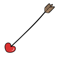 Valentine Cupid Arrow Illustration with red Heart Symbol for Valentine and Romantic Themes. png