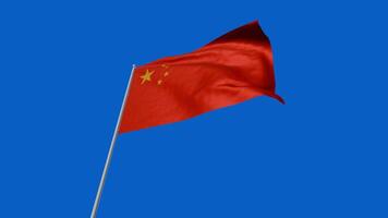 China Waving Flag Background Animation, Low angle view, seamless looping video
