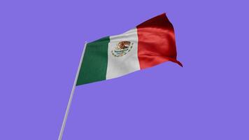 Mexico Waving Flag Background Animation, Low angle view, seamless looping video