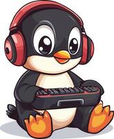 Adorable Penguin Isolated on White Background vector