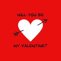 Heart with arrow and Valentine's Day message for romantic celebration vector