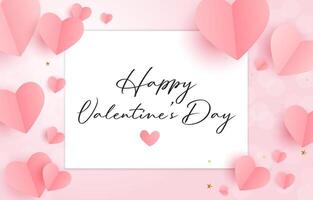 Celebrate love and affection with this heart-themed design for Valentine's Day featuring soft pink tones and a festive message vector