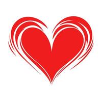 Heart shape design with stylized elements representing love and passion in a bold red color scheme vector