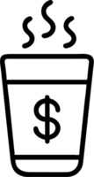 Cup with symbol in outline icon style, business and finance theme. png