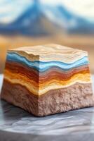 Detailing the structure of a stratovolcano with labeled layers including crust, mantle, magma chamber, and volcanic vent for educational purposes photo