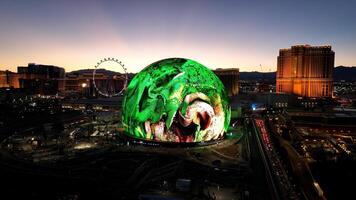 Awe Las Vegas Sphere in Las Vegas Nevada in United States.. Travel Night. photo