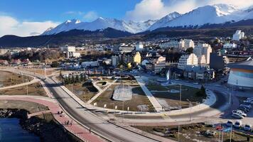 Incredible Famous Square in Ushuaia Tierra Del Fuego Argentina. photo