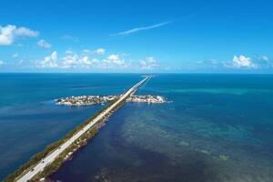 Above view of Florida Keys in Key West Florida in United States.. Islands Skyline. photo