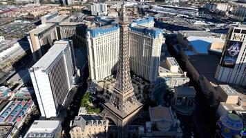 Scenic Eiffel Tower in Las Vegas Nevada in United States. Building Building. photo