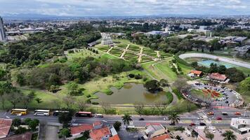 High Angle of Botanical Garden at Curitiba in Parana Brazil. Downtown Background. photo