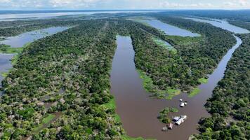 High Angle of Amazonian River in Manaus Amazonas Brazil. photo