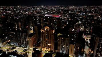 High Angle of Curitiba Skyline in Curitiba Parana in Brazil . Evening Illuminated. photo