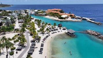Famous Caribbean Skyline at Willemstad Netherlands Curacao . Nature Resort. photo
