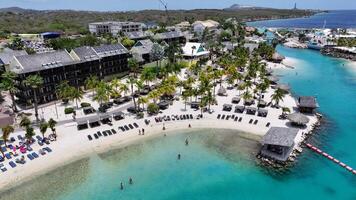 Outdoor Mambo Beach at Willemstad Netherlands in Curacao. Leisure Water. photo