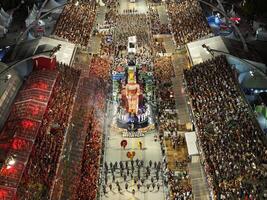 Aerial View of Samba Ride in Sao Paulo Sao Paulo Brazil. photo