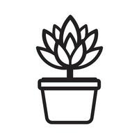 Abstract Small Plant in a Pot Icon or Logo Design Template vector