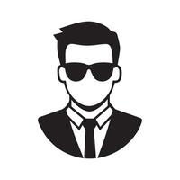 Abstract Businessman Wearing Glasses Icon or Logo Design Template vector