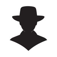 Abstract Anonymous Person in Hat Icon or Logo Design Template vector