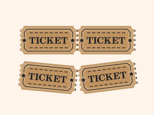 illustration of vintage ticket icon, payment symbol or cashier icon in any event