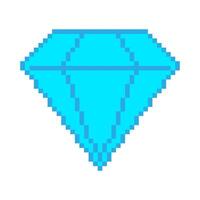 Pixel diamond icon retro design. vector