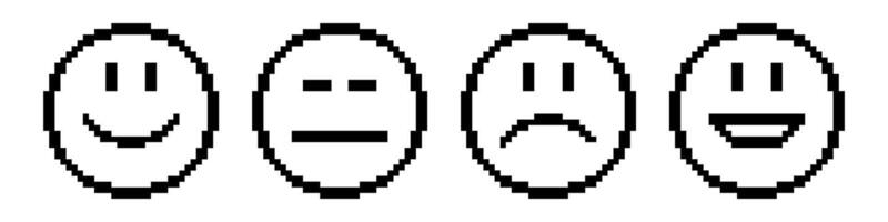 Pixel art smile icon symbol. vector