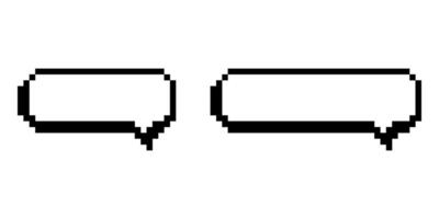 Speech bubble pixel art icon set vector