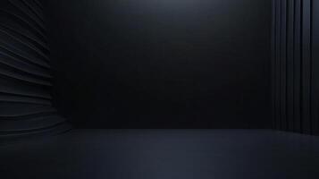 Empty room with abstract walls and floor lighting creating dramatic atmosphere for product placement photo