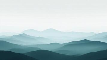 Stunning landscape of the blue ridge mountains fading in the distance creating a gradient effect photo