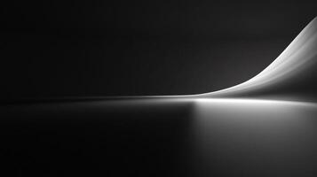 Light painting a dark studio background creating an abstract wave photo