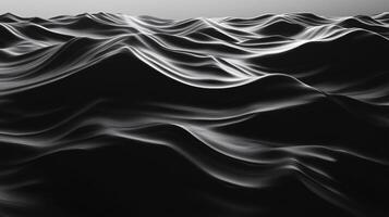 Dark abstract landscape with rolling hills creating a wavy pattern under soft lighting photo