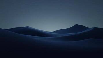 Rolling sand dunes create a mesmerizing landscape in the darkness of night, illuminated by a subtle glow photo