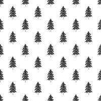 Seamless pattern with geometric minimal scandinavian Christmas tree doodle for decorative print, wrapping paper, greeting cards and fabric 1 vector