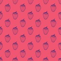 Seamless pattern with strawberry doodle for decorative print, wrapping paper, greeting cards, wallpaper and fabric 1 vector