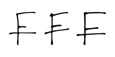 Hand drawn swiss franc currency symbol set Brush stroke doodle Single element for design 1 vector