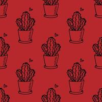 Seamless pattern with cactus doodle for decorative print, wrapping paper, greeting cards and fabric 1 vector