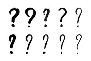 Hand drawn ink question mark illustration in sketch style. Elements for design 1 vector
