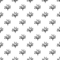 Seamless pattern with happy bees doodle for decorative print, wrapping paper, greeting cards, wallpaper and fabric 1 vector