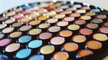 Bright and Colorful Eyeshadow Palette with a Variety of Shades for Creative Makeup Looks photo