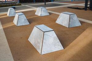 Explore this remarkable site featuring expertly sculpted concrete blocks arranged in stunning pyramids, creating a captivating design that mesmerizes everyone who sees it photo