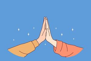 Hands of two men join demonstrate warm relationships and presence of care and support vector
