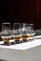Exploring flavors during whiskey tasting session in an upscale bar photo